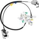 Rear Door Lock Latch & Cable Left Driver Side for 1999 2000 2001 2002 2003 2004 2005 2006 2007 Ford F250 F350 F450 F550 Super Duty Upper and Lower Latches Assembly Replace 6C3Z-28264A01-A