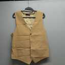 Men's Suit 2 Pieces Vest Short Pants Set Chic Beach Wedding Outfit Homecoming Party Linen Lightweight Casual Summer Fit Khaki S
