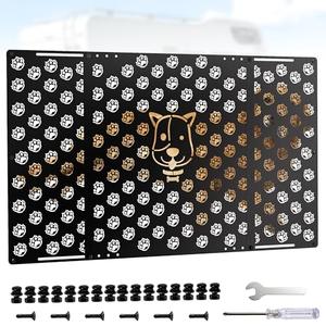 RV Screen Door Protector for Dogs-RV Screen Door Slider Panel,Adjustable RV Screen Door Guard,Heavy-Duty Metal,Bite and Scratch Resistant,Fits 20"-32.2" for RV & Camper (Black)