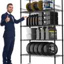 Storage Shelves 75"H Wire Shelving Unit with Wheels 1750LBS Heavy Duty Metal Shelves for Storage Adjustable 5-Tier Garage Storage Rack Kitchen Pantry Shelves Rolling Shelf on Casters, 14"D x36"W x75"H