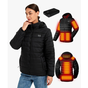 Heated Jackets for Women with 16000mAh Battery Pack Included, Electric Womens Heated Coat Hoodie for Winter, S