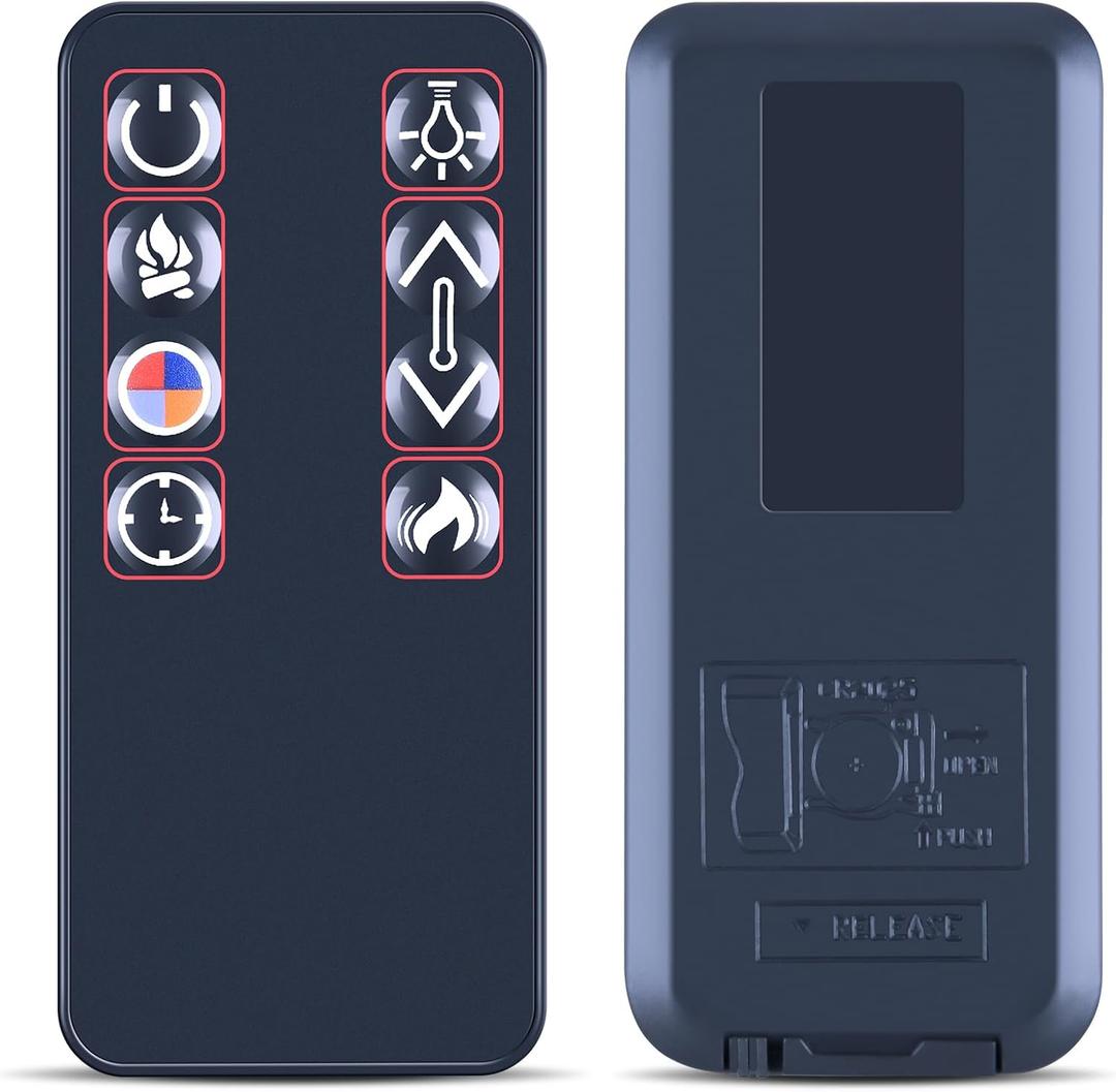 New Replacement Remote Control Compatible with Real Flame Vivid Flame Electric Fireplace Firebox 4199 5950 13051E 13051E-WSTC 4020E 4020E-BNE 4020E-DW 4020E-BLK 7760E 7760E-W 5010E 5010E-W 5010E-GRY