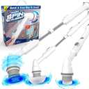 Voom Electric Spin Scrubber, Cordless Shower Spinning Brush with 2 Replaceable Brush Heads & Adjustable Handle, Rechargeable Spinning Brush for Cleaning Bathroom Tub, Floor & Wall Tiles, Car Wheels