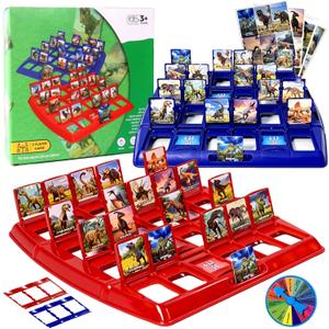Guessing Board Game for Kids & Adults, Who is It, Dinosaur Animals for 2 Players, Fun Puzzle Game for Travel, Parties & Game Night