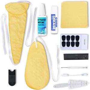 Saxophone Cleaning Kit  11-Piece Complete Maintenance Set with Swabs, Brushes, Key Oil & Cork Grease for Alto/Tenor/Soprano Sax Musicians & Students