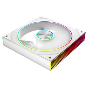 Prims4Ultra Jungle Leopard Transwarp 140mm PC ARGB Reverse Blade Case Fan, Infinity Mirror 5V ARGB PWM Case Fan 140mm Single Pack，Suitable for Computer Case Pc Cooling Fans-White 3-Pack