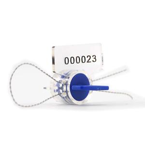 Leadseals(R) Anti-Tamper Twist Tight Roto Security Meter Seals High Electric Security Utility Plastic Padlock Gas Meter Seals Numbered (Pack of 100 PCS) with Stainless Wire (100 m) (Blue)