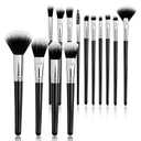 Makeup Brush Set, Premium Synthetic 14 Pcs Makeup Brushes, Travel Makeup Brush Set for Foundation, Concealer, Blush and Eyeshadow Brush(Black)