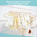 Tonswachic Baby Velvet Hangers 30 Pack - 11 Inch Non Slip Felt Kids Hanger for Newborn Clothes - Ultra Thin Space-Saving Infant Hangers for Toddler Kids' Closet with 10 Hanger Clips - Pink