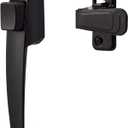 Ideal Security Door Handle with Inside Latch for Storm and Screen Doors, Black (2-Piece Set)