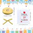 Frienda 24 Pcs Teacher Appreciation Gift Bags with Measuring Tape Ribbon Thank You Tags Clear PVC Notebook Style Gift Bags with Handle for Graduation End of Year Back to School Classroom Celebration