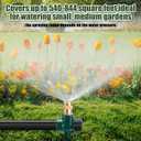 Tioncy 4 Pack Metal Lawn Sprinkler Automatic Garden Water Sprinkler on Spike Base 360 Degree Rotation with Adjustable Brass Nozzle for Lawn Garden Yard(Green)