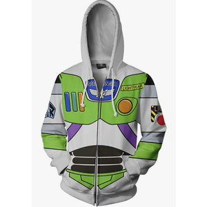Anime Hoodie Cartoon Cosplay Costume 3D Printed Cowboy Jacket Zip Sweatshirt for Adults Kids, 2XL