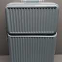 Hard Shell Luggage 20 Inch Travel Luggage, Carry-On Luggage Spinner TSA with Lid, PC+ABS Aluminum Frame，Lightweight Travel Luggage 20'' 24'' 26''Carry-On (upgraded blue, 24 inch)