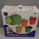 hahaland Montessori Toys for 1 Year Old - 17 PCS My First Fruit Vegetable Sensory Toys Color Sorting Plush Play Food with Caterpillar Storage Bag, 6 9 Month Old Baby Toys 6-12 Months One Year Old Gift