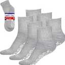 Debra Weitzner Non-Binding Loose Fit Sock - Non-Slip Diabetic Socks for Men and Women - Crew 3Pk Grey (10-13, Ankle Grey With Grips)
