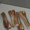 Geiserailie 12 Pcs Wooden Silverware Wood Utensils for Eating Set Wooden Spoon Fork Knife Cutlery Set Kitchen Dinner Flatware Tableware (Acacia Wood)