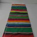 Vtg Mexican Sarape Throw Blanket Fringe Hand Woven Multicolor Striped Sz 60 X 86