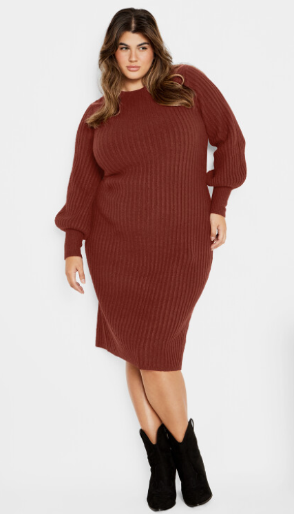 City Chic Women's Plus Size Dress - Saskia Rib,  Red, Size M