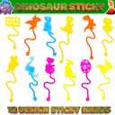 6 x 36PCS Dinosaur Party Favors for Kids - 24PCS Temporary Tattoos + 12PCS Stick Hands Stretchy Fidget Toys, Dino Birthday Goodie Bag Stuffers, Classroom Prizes, Treasure Box, Student Gifts
