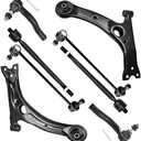 SCITOO 8pcs Front Suspension Kit Lower Control Arm Inner Outer Tie Rod Ends Sway Bar Links fit for 2004-2009 for Toyota for Prius