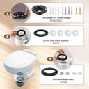 RV Toilet Seal Kit, 3'' RV Toilet Flange 385345892 and RV Toilet Seal 34120 & 12524 for Aqua Magic Style Plus, Style Lite, Style II & Residence, RV Toilet Kit w/Industrial Nitrile Gloves