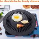 Haofy Korean BBQ Grill Pan Iron Easy to Anti Stick Round Stovetop Barbecue Grill Pan for Home Indoor Outdoor Cooking, Haofypmgriu3s8n