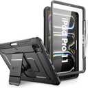 SUPCASE for iPad Pro 11 Inch Case M5/M4 (2025/2024) with Pencil Holder (Unicorn Beetle Pro), [Built-in Screen Protector & Stand] Full-Body Rugged Cover for iPad Pro 11'' 6th/5th Gen, Black | M4 2024, 5th Generation, with Pencil Holder, Stand, Full-Body