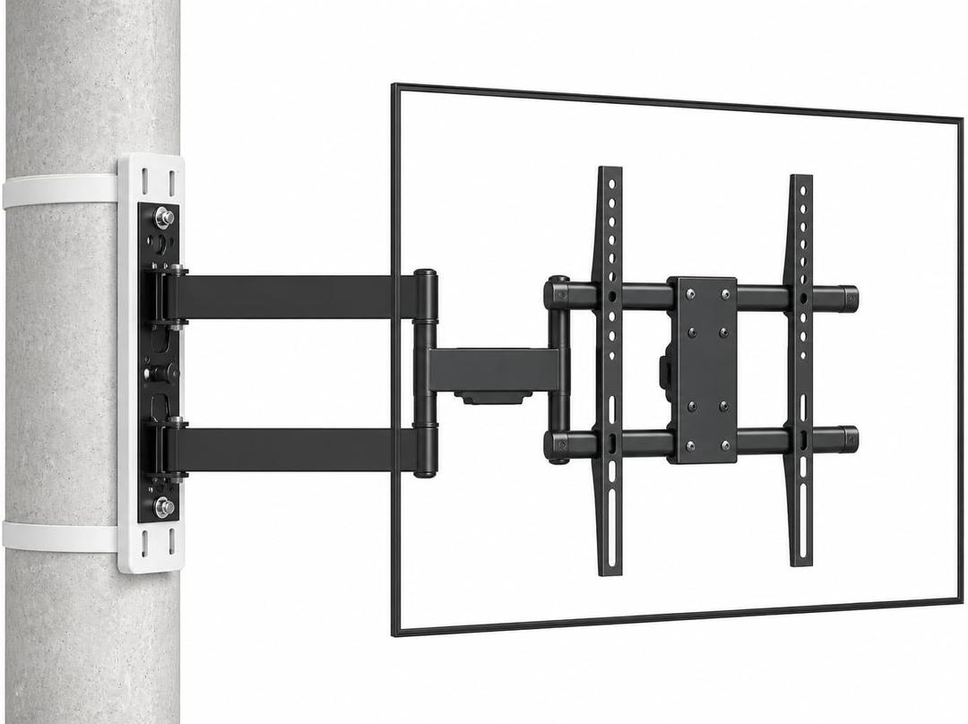 CondoMounts 32"–70" TVs | Indoor Full Motion TV Mount Fits Large Pillars & Poles 8" & Up, No Drill Gazebo & Pergola TV Mount, VESA 400x400, Holds 80 lbs, TV (32"–60") | Full Motion