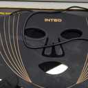 INTEO Red Light Therapy for Face, 3 Modes Portable Led Face Mask Light Therapy with Remote, Near-infrared 850 Red Light Mask with Timing Function, Led Light Therapy At Home 180 LED Beads (Black Golden)