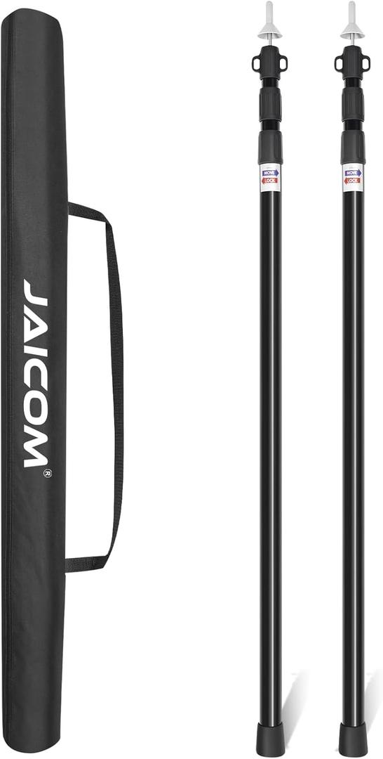 Adjustable Tarp Poles, Tent Poles for Camping, Set of 2, 7'6" Telescoping Poles for Tarp, Shelter, Canopy, Tent, Awning, Hiking, Hammock Rain Fly