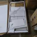 Rectangle Glass Coffee Table, Clear Coffee Table Modern Side Center Tables Furniture for Living Room,Oak