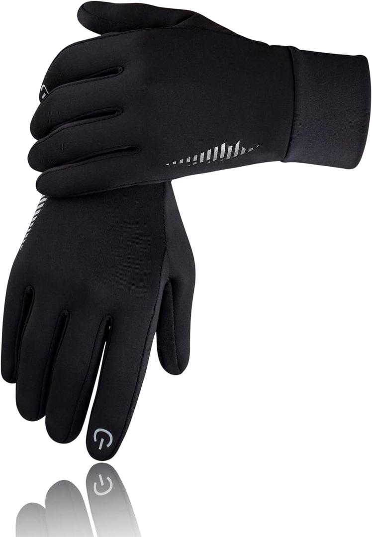 SIMARI Winter Gloves Women Men Ski Snow Gloves Liner Thermal Warm Touch Screen, Suit for Running, Cycling, Biking, Hiking, Driving, Walking, Typing, Freezer Work, Sports, Soccer, Shooting, Gaming 102 (Medium, Black)