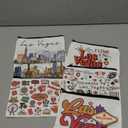 Reginary 6 Pcs City Cosmetic Bag Souvenir Gifts New York Zipper Pouch Chicago Souvenir Seattle Boston Nashville London Paris Italy Alaska Gifts Memento for Women Traveler(Las Vegas)