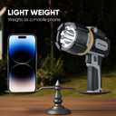 Rechargeable Spotlight 2000000 Lumen, Super Bright 9 LED Spotlight Flashlight with COB Light & Foldable Stand, Long Lasting Large Handheld Spot Light for Boating Camping Boat Marine