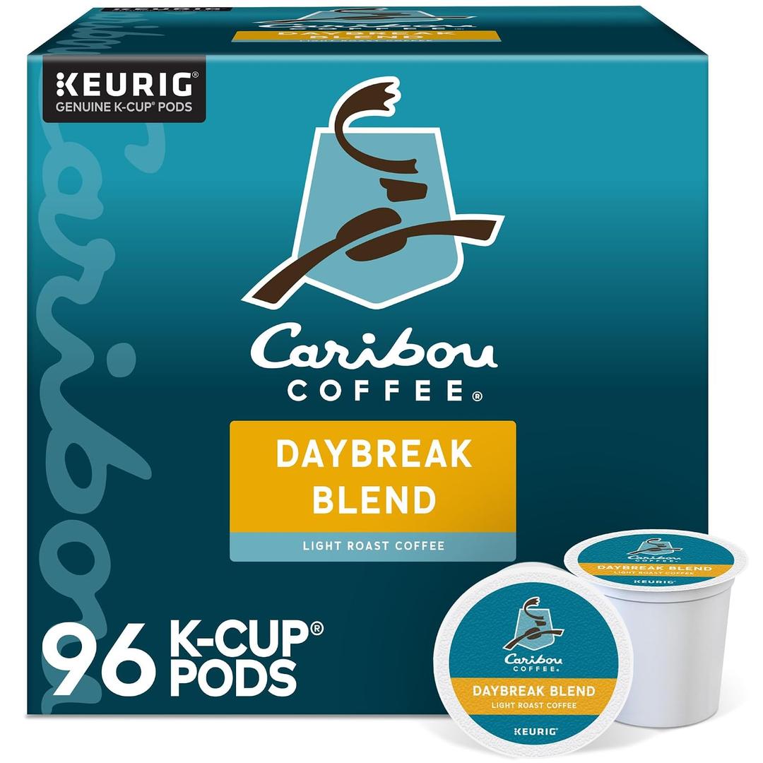 Caribou Coffee Daybreak Morning Blend, Keurig Single-Serve K-Cup Pods, Light Roast, 96 Count (4 Packs of 24) (EXP 08/07/26)