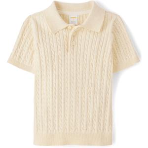 Gymboree,Boys,and Toddler Short Sleeve Knit Sweater Polo Shirt,H/T Vanilla,2T