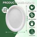 Tinybee Compostable Plates Heavy Duty 12 Inch - 125 Pack Paper Plates Eco-Friendly Large Paper Plates Microwave-Safe, Soak-Proof, Cut Resistant, Disposable Plates for Dinner BBQ Picnic Party, White