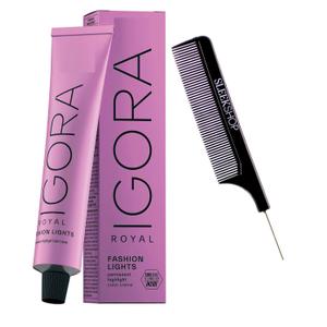 Comb + Schwarzkapf IGORA ROYAL (L-89 Red Violet) FASHION LIGHTS 2025-2026 Version (w/Sleek Comb) Permanent Cream Highlight Hair Color Dye L89