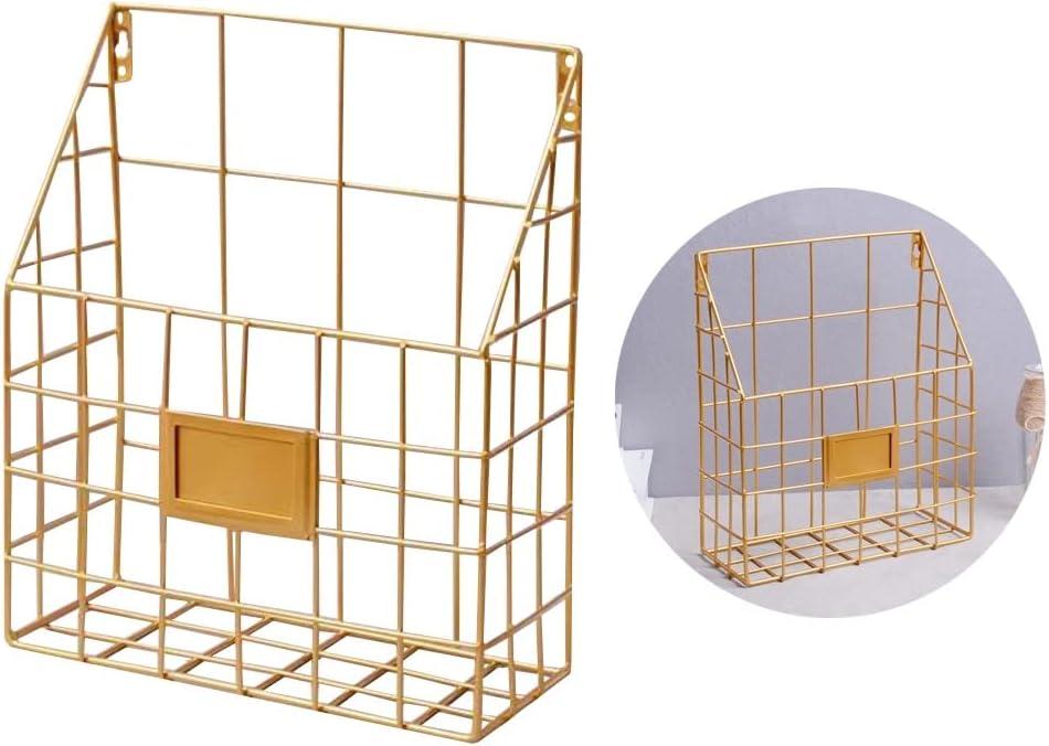 Hanging Wall File Rack 1Pack Pockets Organizer Office Hanging Magazine Rack Metal Mesh Folder Wall File Holder Wall Mount Magazine Folder Wall Mounted Organizer Holder for Office Home Work Organizing