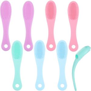 Classicseali 8PCS Silicone Pore Scrubber for Face, Soft Face Scrubber Silicone, Gentle Manual Noses Cleaning Brushes, for Sensitive Skin, Blackhead Removal, Exfoliation, Massage, Cleansing, 4 Colors