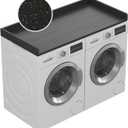 No-Installation HDPE Washer Dryer Countertop Washer and Dryer Topper Covers for The Top Laundry Countertop Laundry Room Organization No Water Leakage,Black