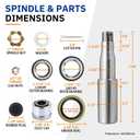 2 Sets 5 on 4.5'' Hub and #84 Spindle Kits for 3500lbs Trailer