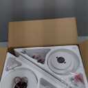 42 Inch White Ceiling Fan with Light and Remote Control,Dimmable 3 Color Temperatures LED Ceiling Fan,6 Speeds Reversible DC Motor,5 Blades Modern Ceiling Fans for Indoor or Covered Outdoor