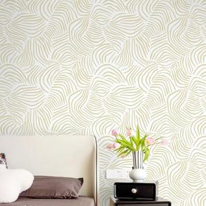 Pack of 4 Dimoon 78.7" ｘ17.3'' Modern Peel and Stick Wallpaper Boho Contact Paper White Brown Geometric Wallpaper Striped Removable Self Adhesive Wallpaper for Countertops Bedroom Shelf Liner Waterproof Vinyl
