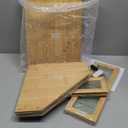 Extra Large Acacia Wood Corner Bread Box for Kitchen Countertop, 16.5 Inch Wooden Breadbox with Glass Wavy Door, Durable Grain Finish, Farmhouse Style Design