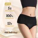 MOLLIS Disposable Period Underwear for Women, Postpartum Panties, Maternity Knickers Heavy Flow Leak Proof, Unscented, Black, Small/Medium, 16 Count