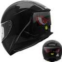Full Face Motorcycle Helmet - DOT Approved, App Programmable Rear Display, USB Charging, Adult Dirt Bike Helmet for Men & Women, Size: M