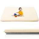 Baby Play Mat, Premium Thick Foam Crawling Mat, Thicken Soft Baby Play Mats for Floor, Non-Slip Cushioned Baby Playmat for Infants, Babies, Toddlers, Mat for Living Room (Cream, 50 x 50 in)