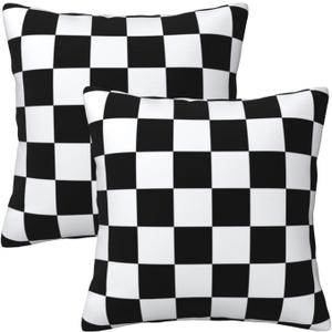 Checkered Black and White Pillow Cover 20x20 Set of 2,Plaid Throw Pillow Covers Farmhouse Outdoor Pillow Cushion Case for Couch Living Room Bedroom Bed Sofa Modern Home Decor
